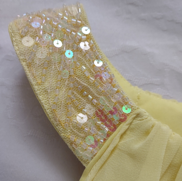 Cache Badgley Mischka chiffon halter sequins cocktail dress flowy - Picture 2 of 9